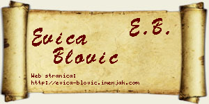 Evica Blović vizit kartica